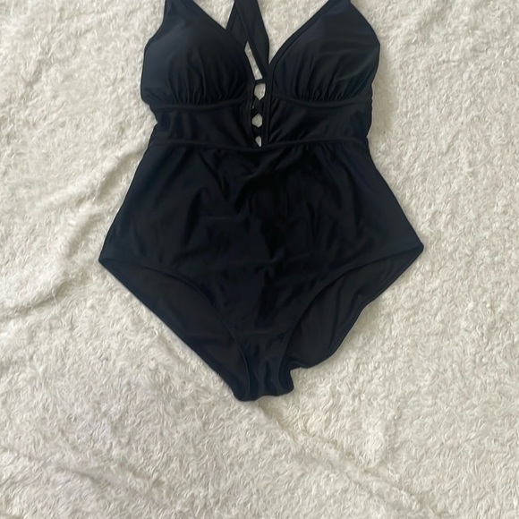 Adore Me Black One-Piece Swimsuit with Plunging V-Neck
Size 1X
Color black 
New - Picture 4 of 8